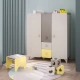 Трикрилен детски гардероб MINIA 124x46x142 см - Изглед 2