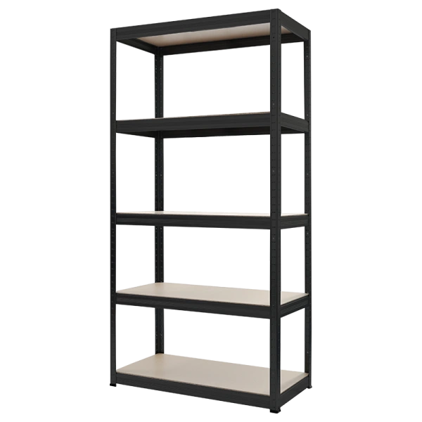 Метален стелаж STAR 180x90x45 см, до 275 кг на рафт  - черен 