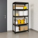 Метален стелаж STAR 180x90x45 см, до 275 кг на рафт  - черен 