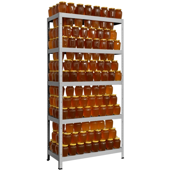 Метален стелаж HARD 180x80x40 см, до 130 кг на рафт - цинк