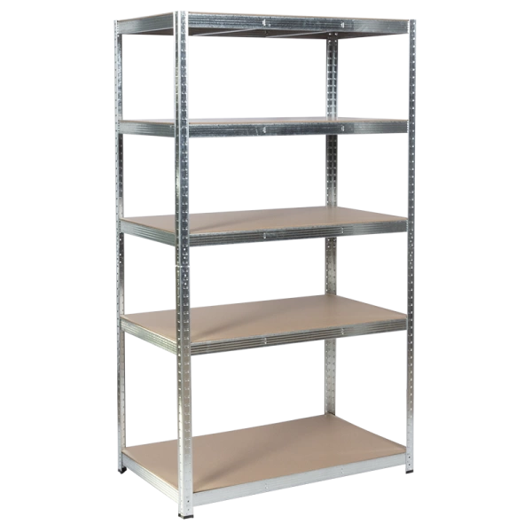 Метален стелаж CR-1021 - 190х100х40 см, до 65 кг на рафт - цинк