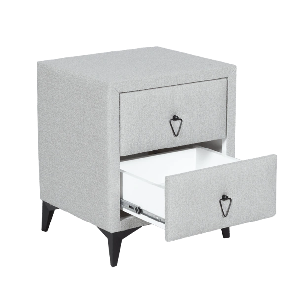 Нощно шкафче за спалня KOLAJEN LINEN - сив 02
