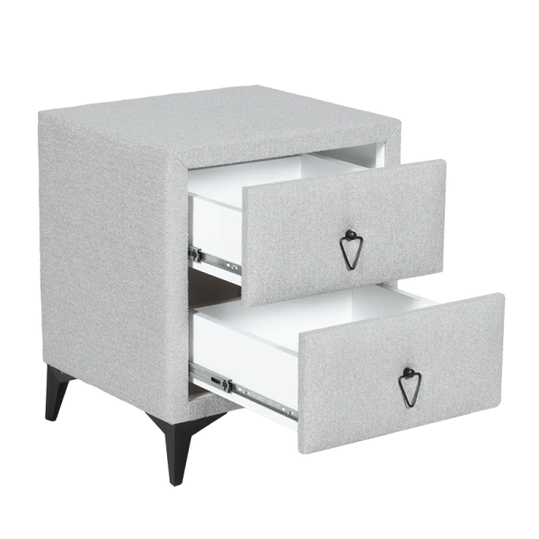 Нощно шкафче за спалня KOLAJEN LINEN - сив 02