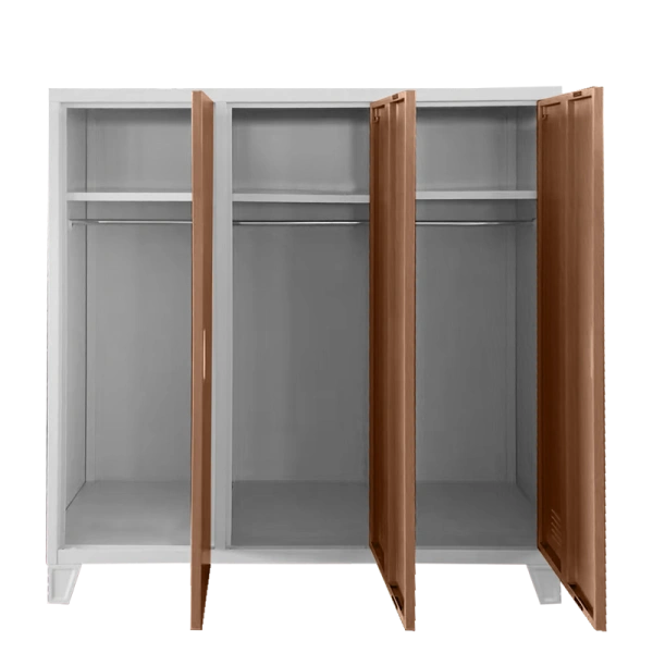 Метален шкаф Carmen CR-1605-3 JZ - сив / светлокафяв