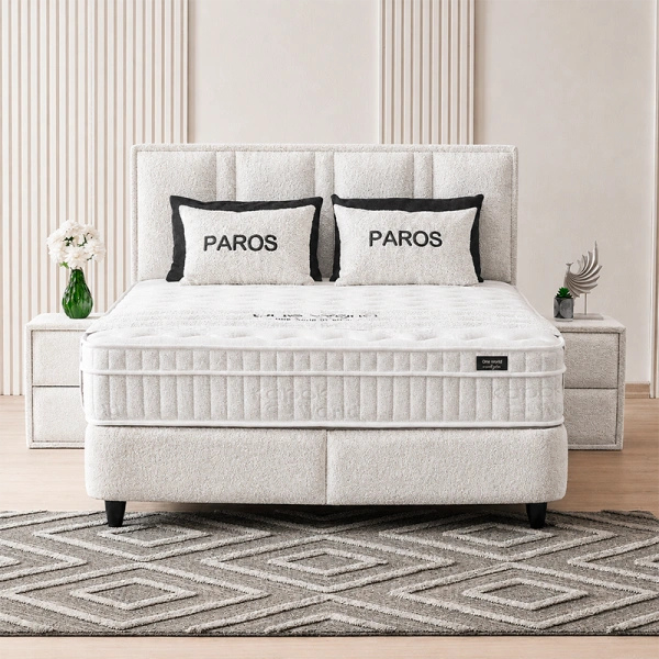 Тапицирана спалня с матрак PAROS 160 х 200 - перла 03