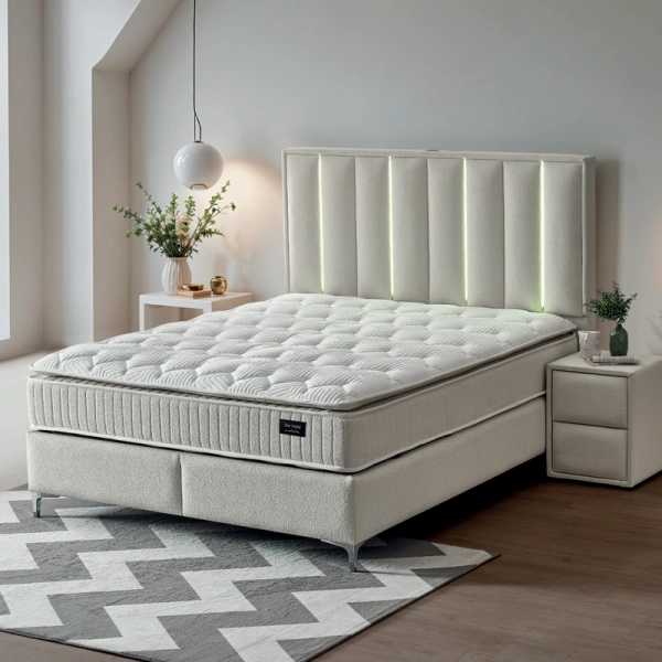 Тапицирана спалня с матрак MINI MOONLIGHT 160 х 200 - крем 01