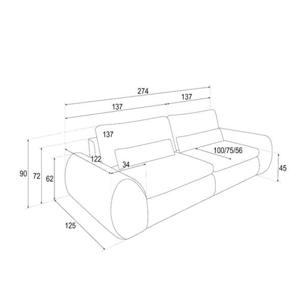 Разтегателен диван - тройка CUBE