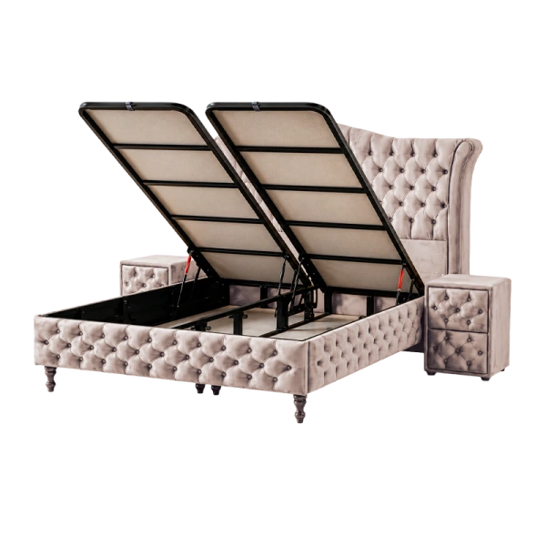 Тапицирана спалня с матрак DIMMAX 160 х 200 - крем 03
