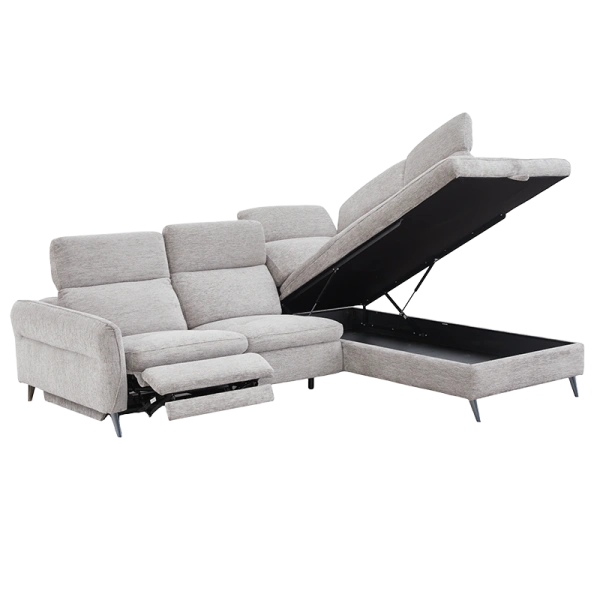 Ъглов разтегателен диван PORTICI LUX - сив